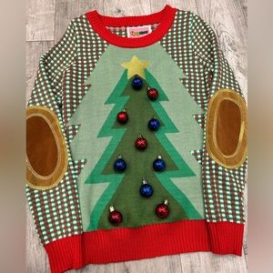 TIPSY ELVES UGLY CHRISTMAS SWEATER Tree Size Small Men’s or Women’s Unisex